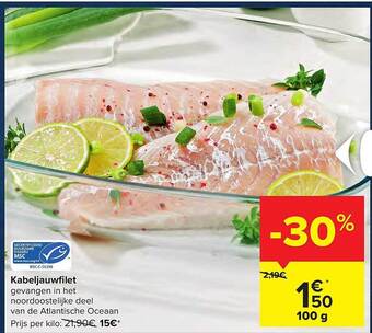 Carrefour Kabeljauwfilet aanbieding
