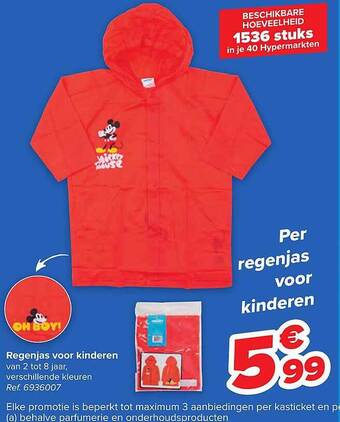 Carrefour Regenjas voor kinderen aanbieding