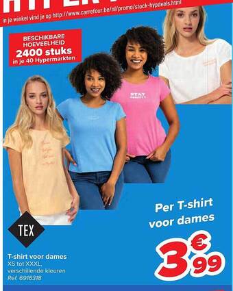 Carrefour Tshirt voor dames aanbieding