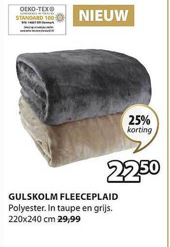 Jysk Gulskolm fleeceplaid aanbieding