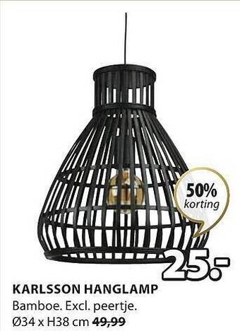 Jysk Karlsson hanglamp aanbieding