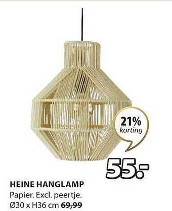 Jysk Heine hanglamp aanbieding