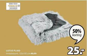 Jysk Lotus plaid aanbieding