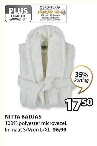 Jysk Nitta badjas aanbieding