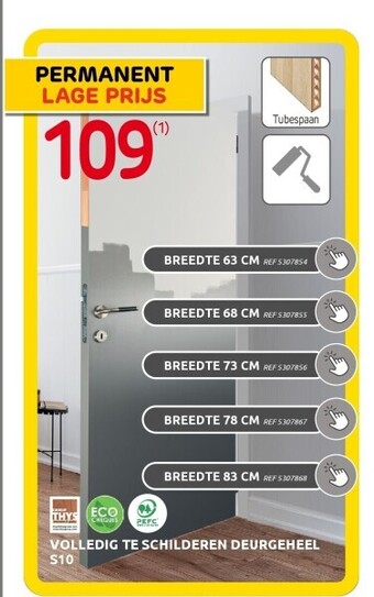 Brico Volledig te schilderen deurgeheel s10 aanbieding