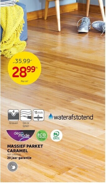 Brico Massief parket caramel aanbieding