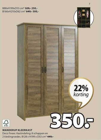 Jysk Manderup kleerkast aanbieding