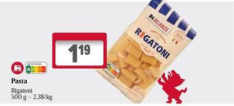 Delhaize Pasta rigatoni aanbieding