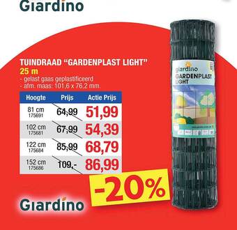 Hubo Tuindraad gardenplast light aanbieding