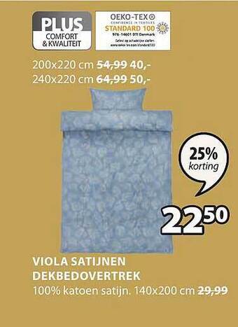 Jysk Viola satijnen dekbedovertrek aanbieding
