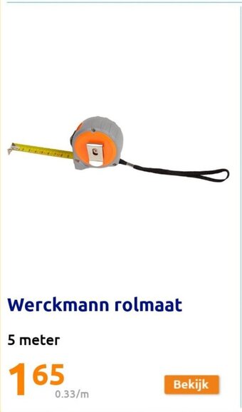 Action Werckmann rolmaat 5 meter aanbieding