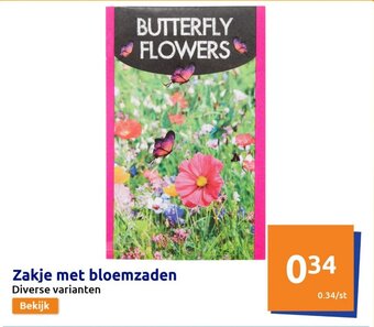 Action Zakje met bloemzaden aanbieding
