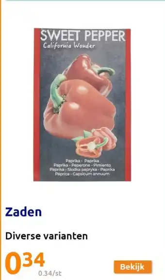 Action Zaden Sweet Pepper aanbieding