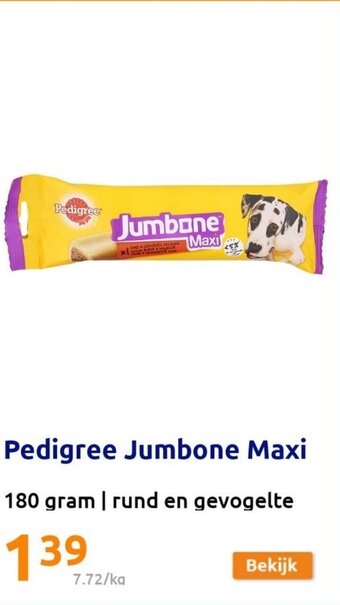 Action Pedigree Jumbone Maxi 180 gram aanbieding