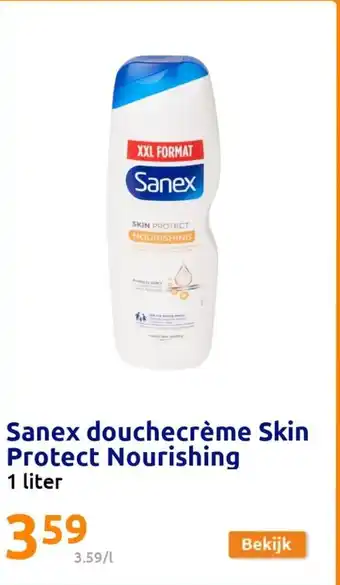 Action Sanex Douchecreme Skin Protect Nourishing 1 Liter aanbieding