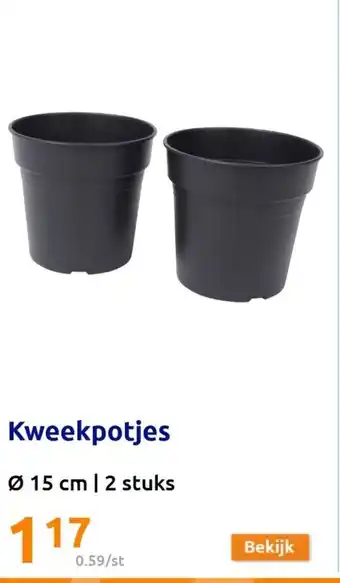 Action Kweekpotjes 15 cm 2 stuks aanbieding