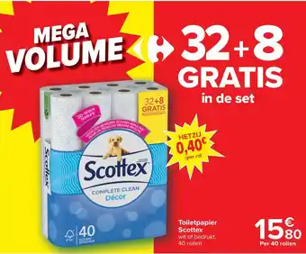 Carrefour Scottex toiletpapier per 40 rollen aanbieding
