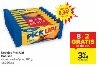 Carrefour Bahlsen koekjes pick up! per 10 stuks aanbieding