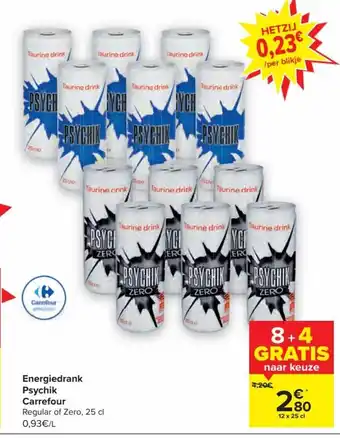 Carrefour Energiedrank psychik 12 x 25 cl aanbieding