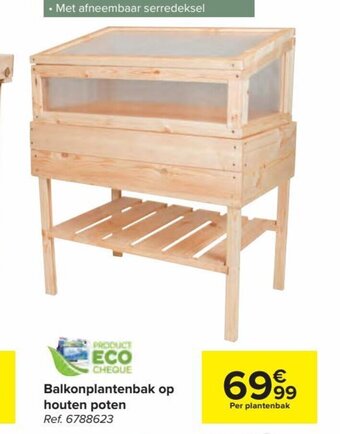 Carrefour Balkonplantenbak op Houten Poten aanbieding