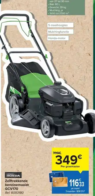 Carrefour Honda Zelftrekkende Benzinemaaier GCV170 aanbieding