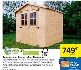 Carrefour Tuinhuis Met Houten Vloer Mayenne aanbieding