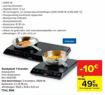 Carrefour Domo Elektro Kookplaat 1 Brander aanbieding