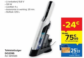 Carrefour Domo Elektro Tafelstofzuiger DO239S aanbieding