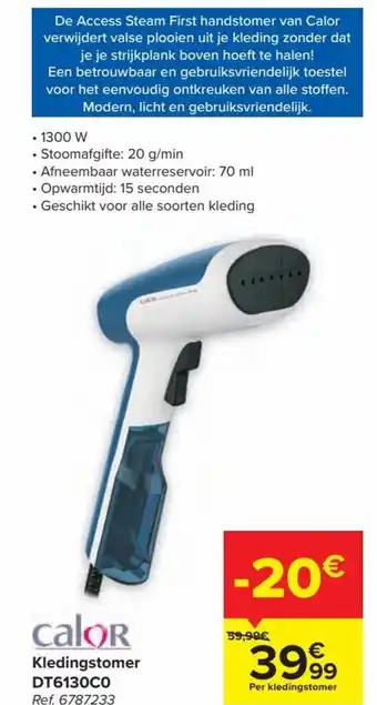Carrefour Calor Kledingstomer DT6130C0 aanbieding