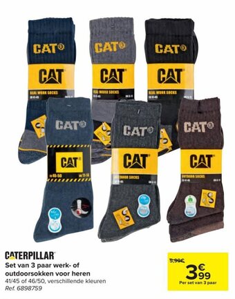 Carrefour Caterpillar Set van 3 Paar Werk of Outdoorsokken voor Heren aanbieding