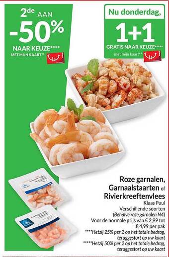Intermarché Roze garnalen, garnaalstaarten of rivierkreeftenvlees aanbieding