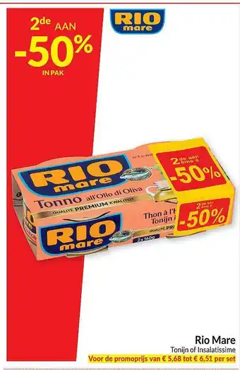 Intermarché Rio mare tonijn of insalitissime aanbieding