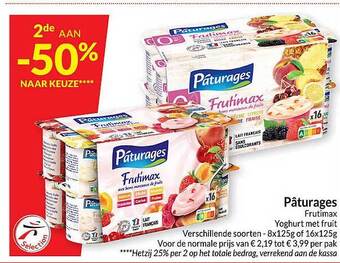 Intermarché Pâturages frutimax yoghurt met fruit aanbieding