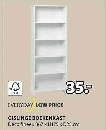 Jysk Gislinge boekenkast aanbieding
