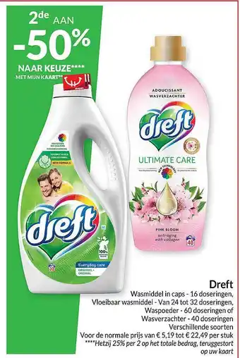 Intermarché Dreft wasmiddel in caps, vloeibaar wasmiddel, waspoeder, wasverzachter aanbieding