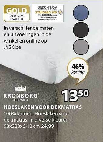 Jysk Hoeslaken voor dekmatras aanbieding