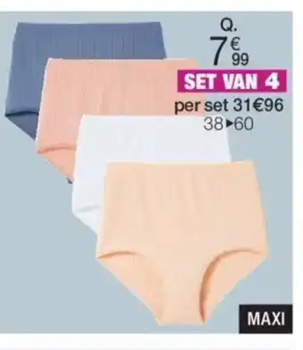 Damart Set van 4 maci-slips ribtricot set mixed 42910 38-60 aanbieding