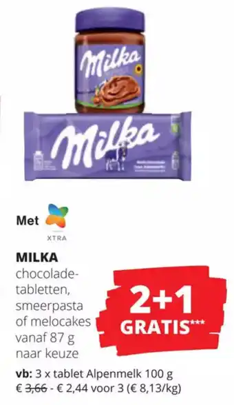 Milka chocoladetabletten, smeerpasta of melocakes vanaf 87g