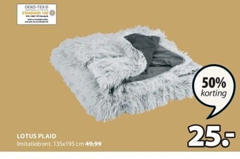 Jysk Lotus plaid aanbieding