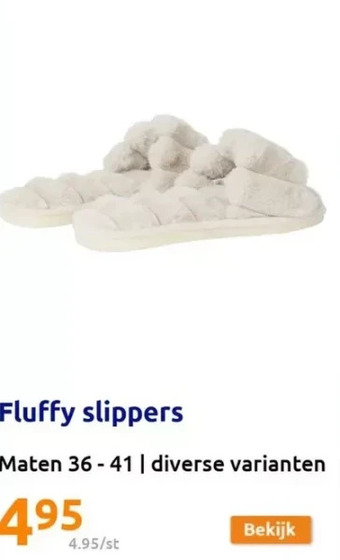 Action Fluffy slippers aanbieding