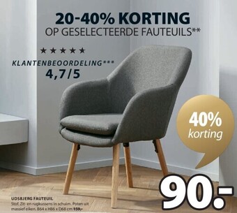 Jysk Udsbjerg fauteuil aanbieding
