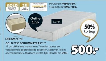 Jysk Gold f155 schuimmatras aanbieding