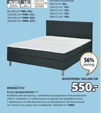 Jysk Plus c60 boxspring aanbieding