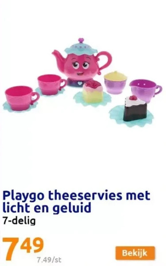 Action Playgo theeservies met licht en geluid aanbieding