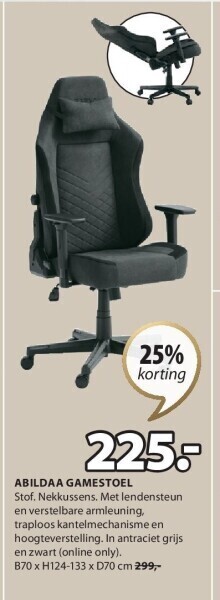 Jysk Abildaa gamestoel aanbieding