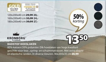 Jysk Badstof hoeslaken aanbieding