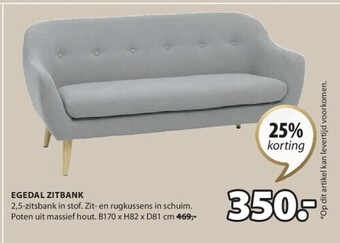 Jysk Egedal zitbank aanbieding