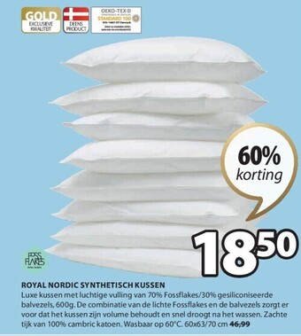 Jysk Royal nordic synthetisch kussen aanbieding