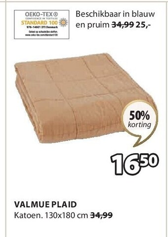 Jysk Valmue plaid aanbieding