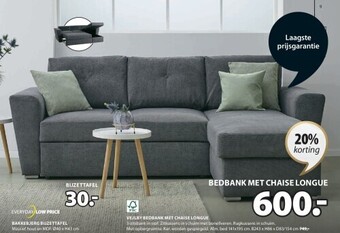 Jysk Bedbank met chaise longue aanbieding